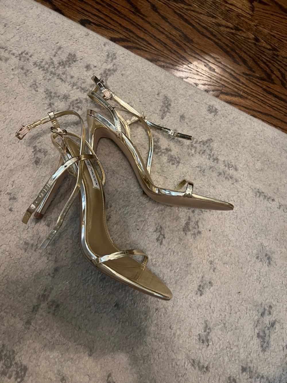 Steve Madden Metallic Gold Strappy Stiletto Sandals